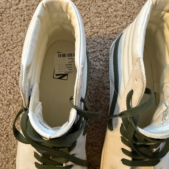 Vans White and Green High-Top Sneakers - Picture 2 of 12